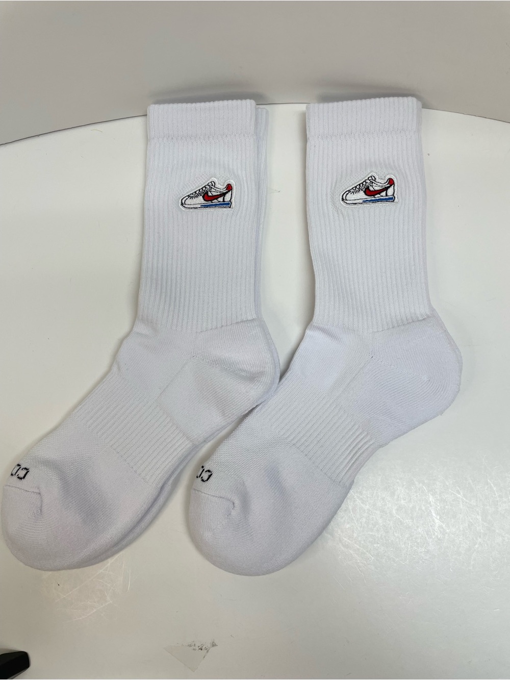 Nike White Crew Socks with Sneaker Embroidery - Unisex